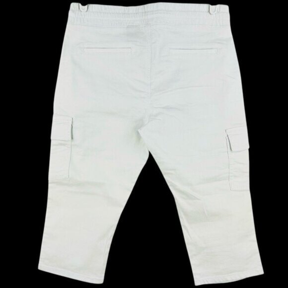 Tag Blue Women's Stretch Pull-on White Lightweight Cargo Capri Pants Size 10 NWT - Picture 2 of 12